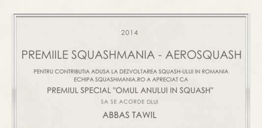 premiile squashmania aerosquash 2014 - omul anului in squash