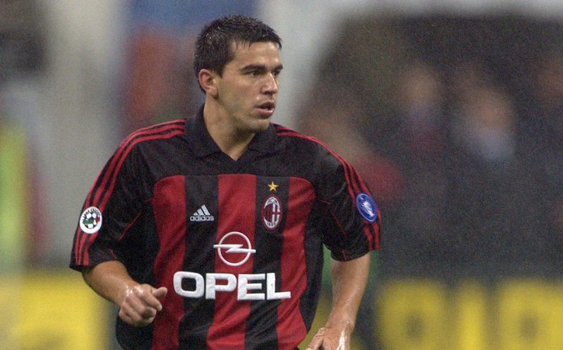 23 Sep 2001: Cosmin Contra of AC Milan in action during the Serie A 4th Round League match between Milan and Lazio, played at the San Siro Meazza Stadium in Milan, Italy. DIGITAL IMAGE. Mandatory Credit: Grazia Neri/ALLSPORT