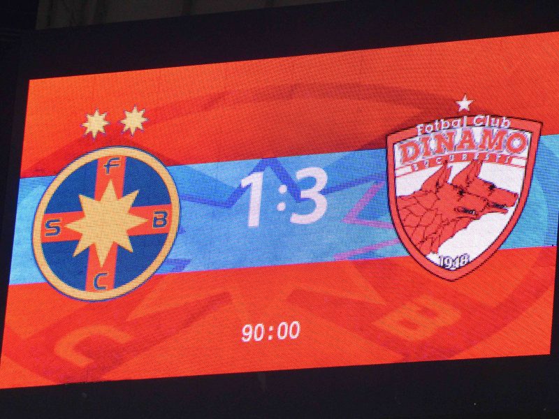 Tabela de marcaj la finalul meciului de fotbal dintre Steaua Bucuresti si Dinamo Bucuresti, din cadrul semifinalelor retur ale Cupei Ligii Adeplast, desfasurat miercuri 1 martie 2017 pe Arena Nationala din Bucuresti. Razvan Pasarica/ SPORT PICTURES